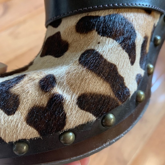 Pony hair Leopard Mules - Picture 5 of 5